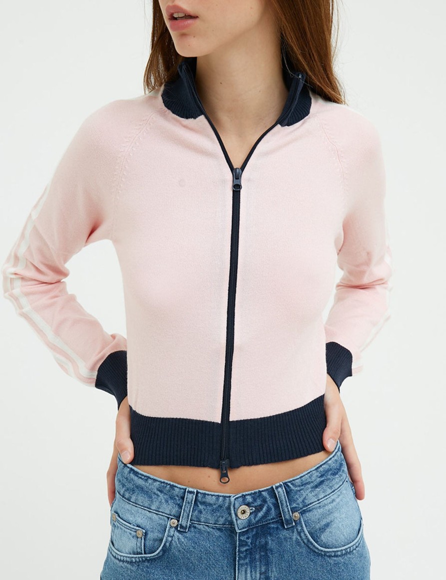 Maglieria Suite Benedict | Cardigan Collo Alto Pink/Navy/Offwh