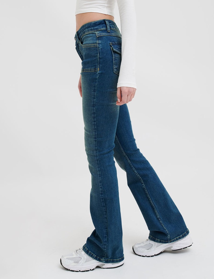 Jeans Suite Benedict | Jeans A Zampa Con Doppio Bottone Medium Sandle