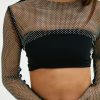 Top & T-Shirts Suite Benedict | Top Rete Con Strass Black