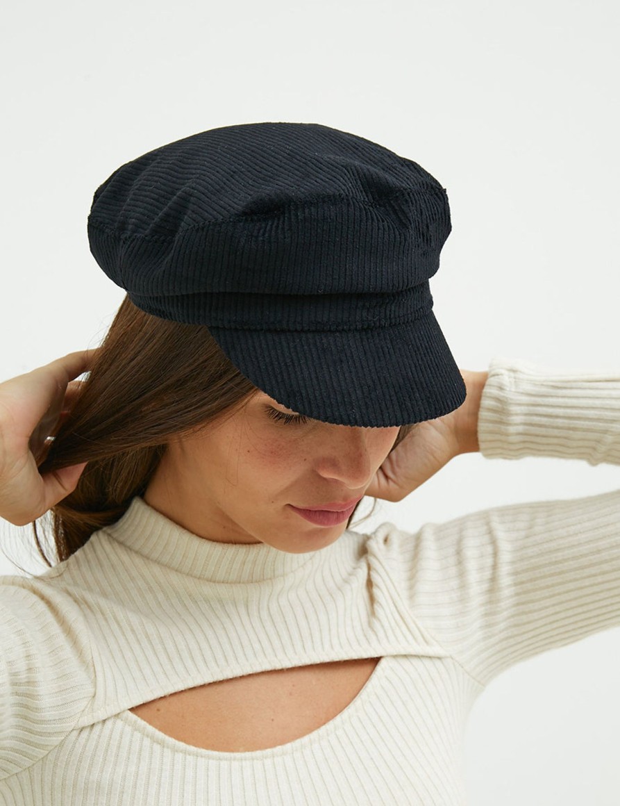 Accessori Suite Benedict | Cappello Baker In Velluto A Coste Black