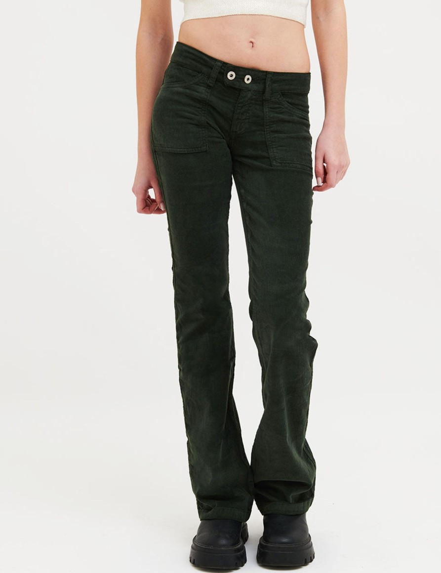 Pantaloni Suite Benedict | Pantalore Flare In Velluto Dk Green