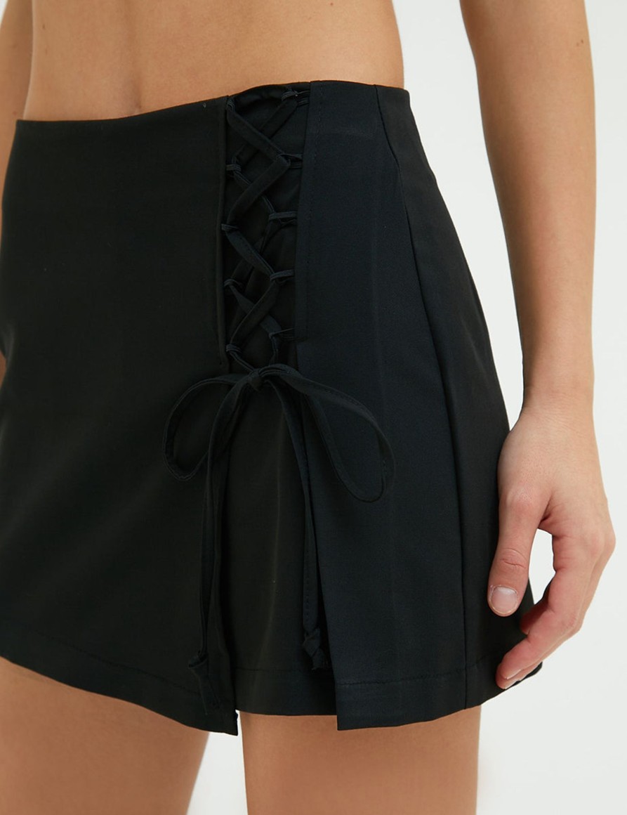 Gonne E Shorts Suite Benedict | Skort Con Pannello E Stringhe Laterali Nero