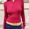 Maglieria Suite Benedict | Maglia Con Zip Dk Red