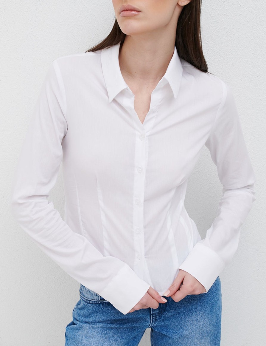 Bluse E Camicie Suite Benedict | Camicetta Slim Fit In Cotone Bianco