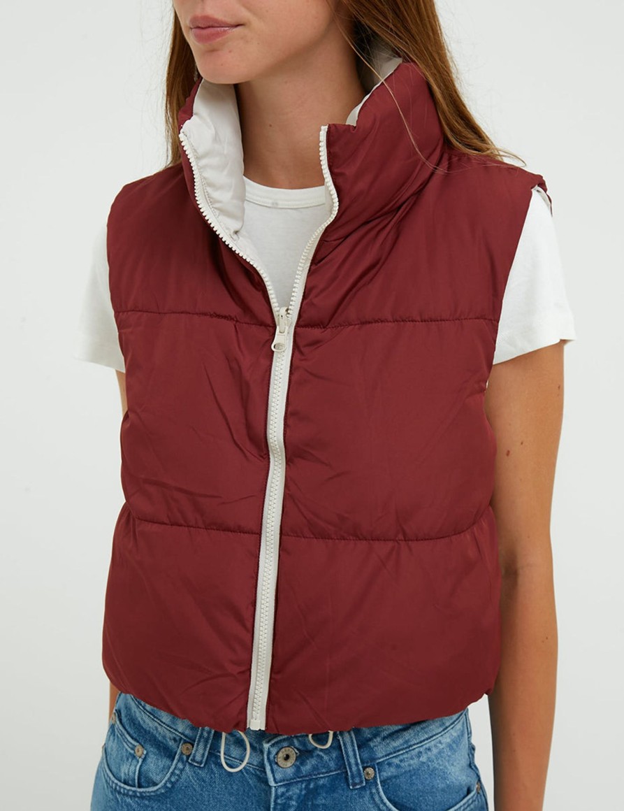 Giacche Suite Benedict | Gilet Crop Imbottito Bordeaux-Chalk