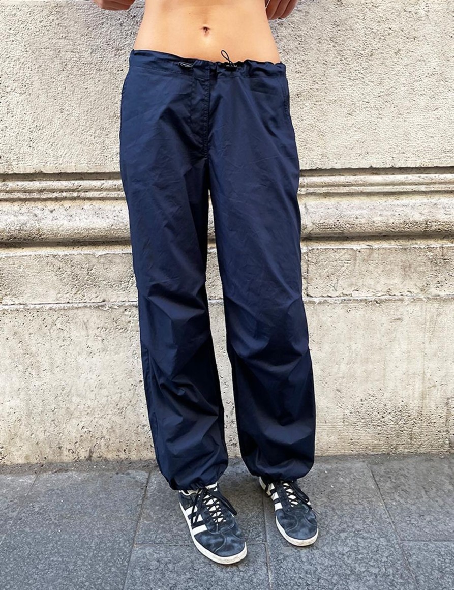 Pantaloni Suite Benedict | Pantalone Parachute Con Fermacorda Ed Elastici In Vita E Al Fondo. Dk Navy