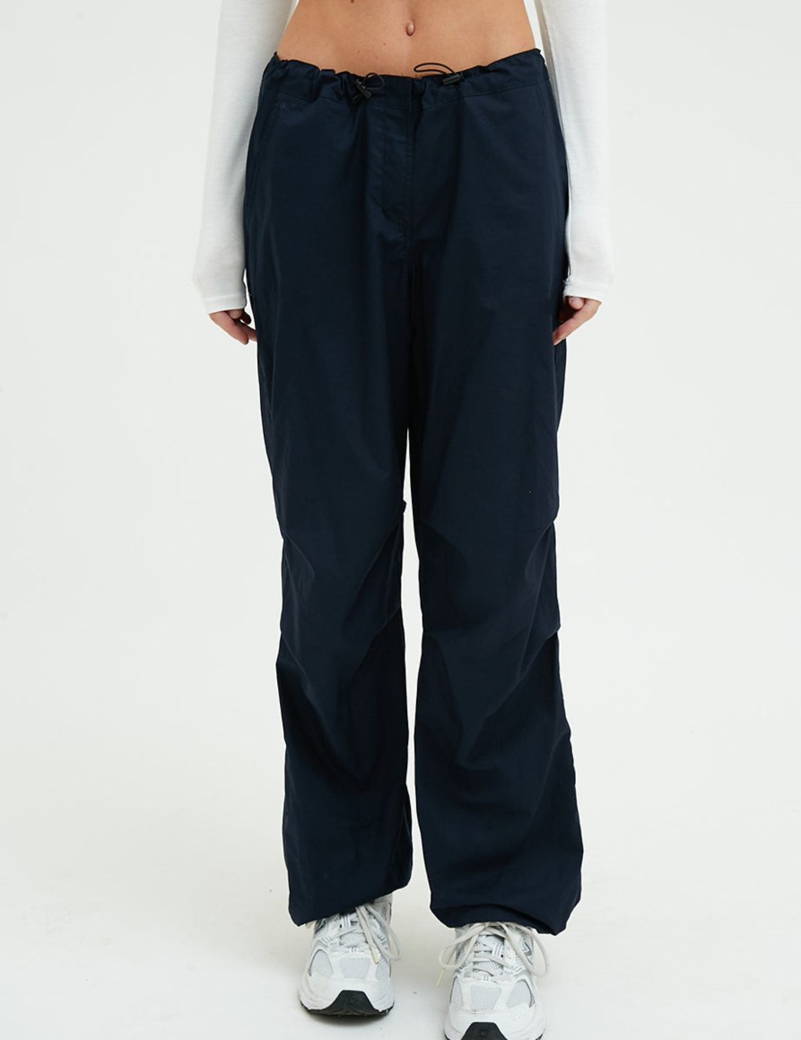 Pantaloni Suite Benedict | Pantalone Parachute Con Fermacorda Ed Elastici In Vita E Al Fondo. Dk Navy