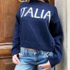 Maglieria Suite Benedict | Maglione Regular Con Scritta Dk Navy-Pa