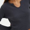 Top & T-Shirts Suite Benedict | Top A Coste Scollo A V Dk Grey