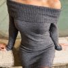 Vestiti Suite Benedict | Abito Off-Shoulder Grigio