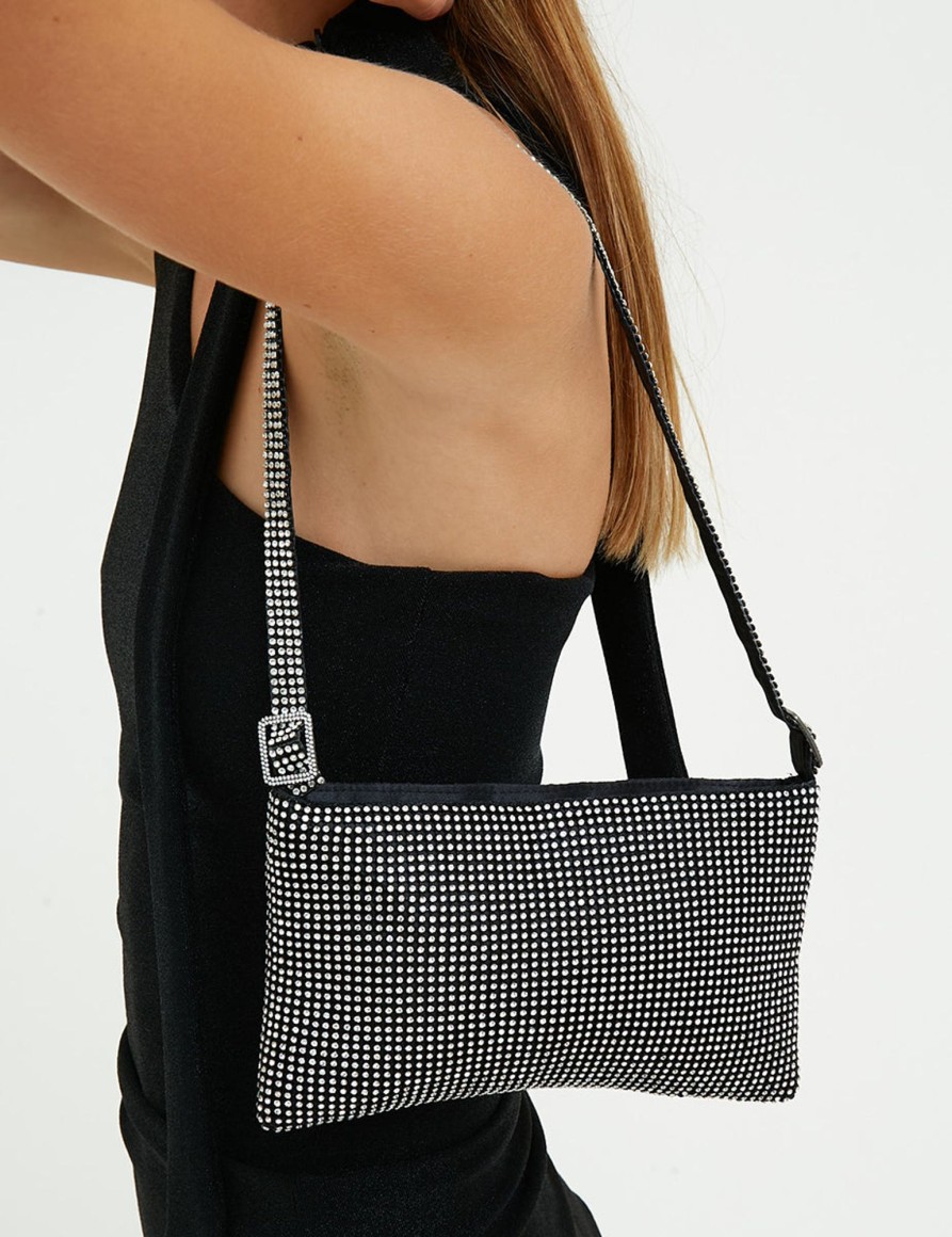 Accessori Suite Benedict | Borsa A Spalla Con Strass Black