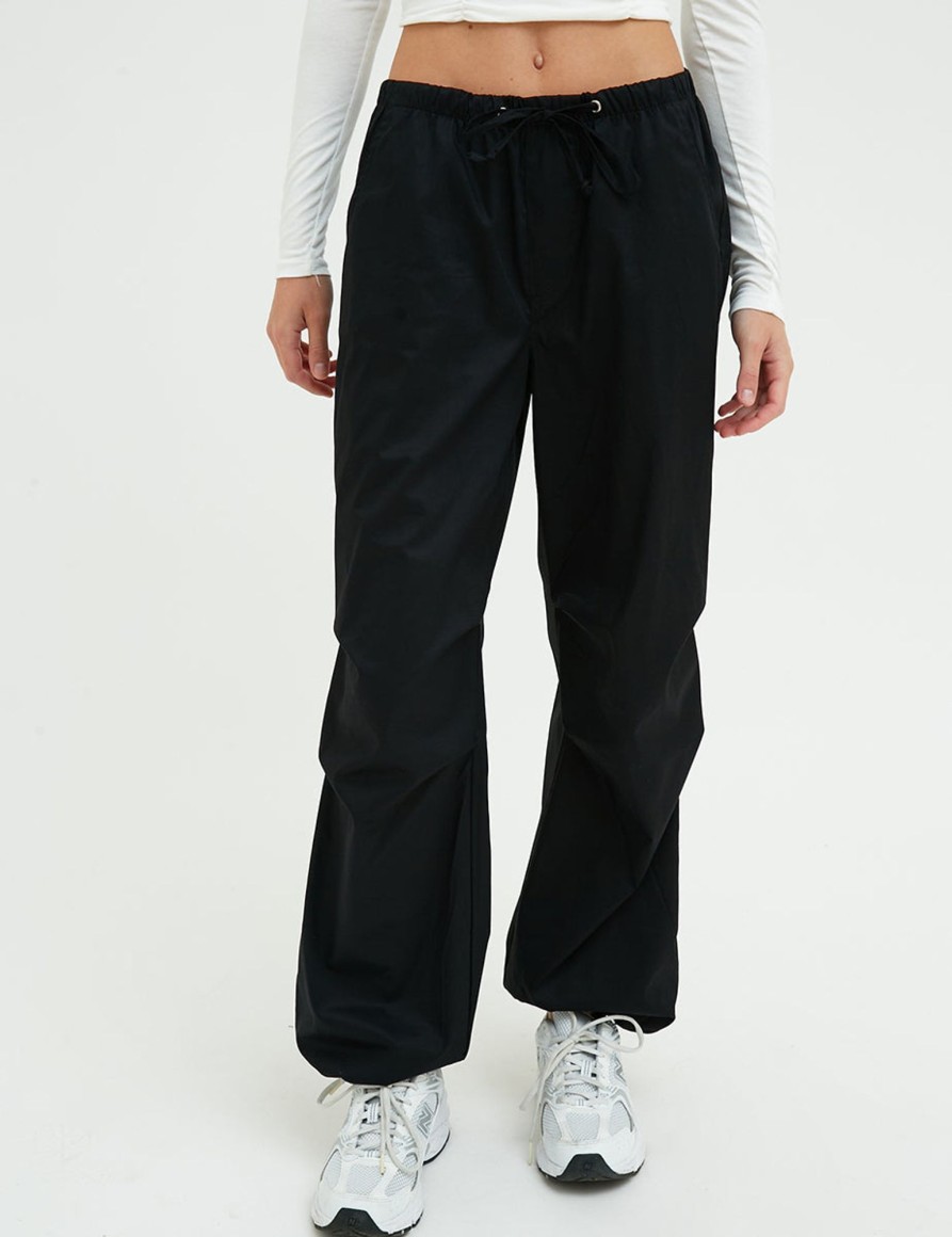 Pantaloni Suite Benedict | Pantalone Parachute Con Vita Elastica Nero