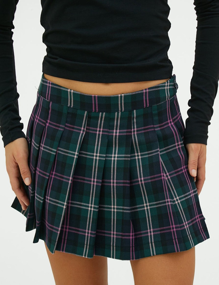 Gonne E Shorts Suite Benedict | Gonna A Pieghe In Tartan Check Pnk Green