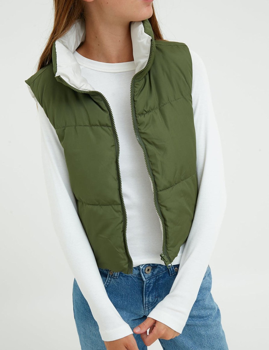 Giacche Suite Benedict | Gilet Crop Imbottito Military-Ice