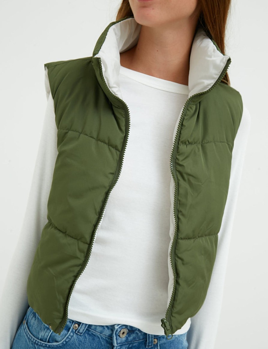 Giacche Suite Benedict | Gilet Crop Imbottito Military-Ice