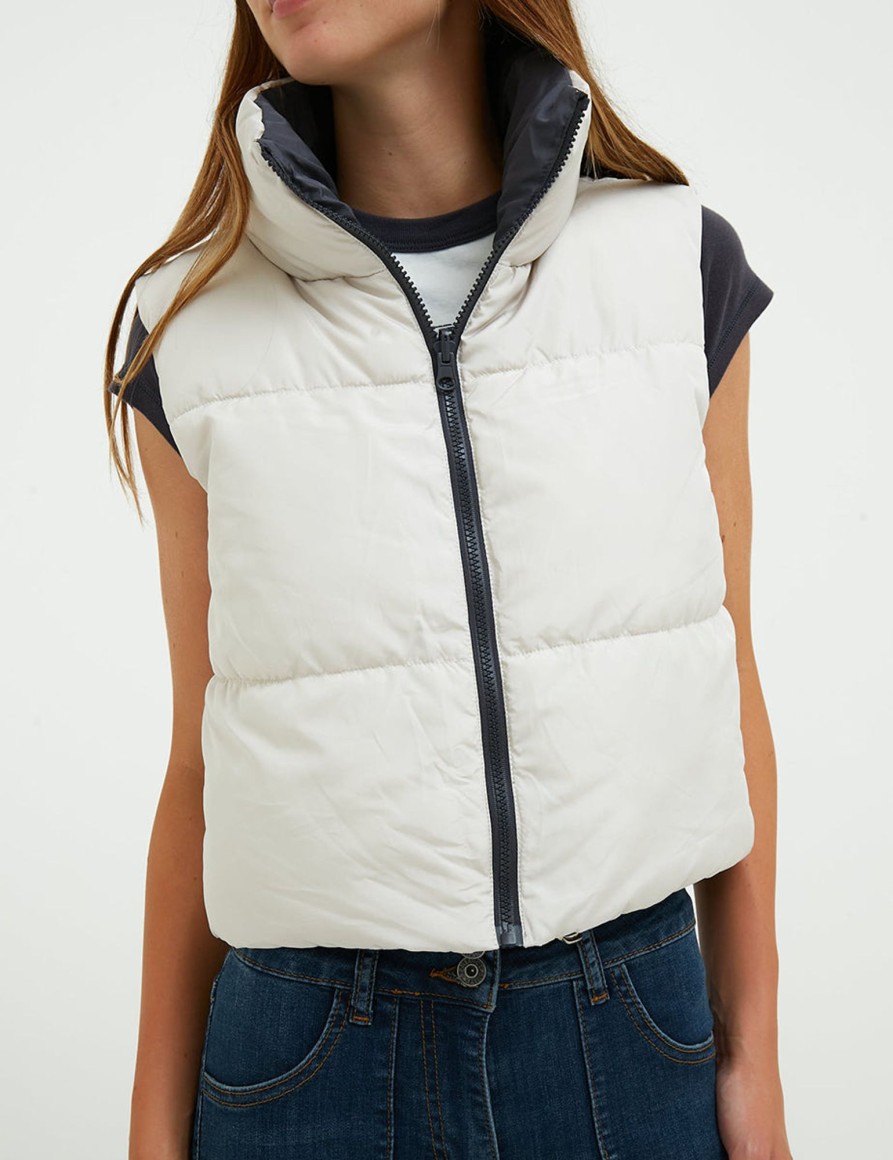 Giacche Suite Benedict | Gilet Crop Imbottito Chalk-Dkgrey