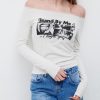 Graphic Tees Suite Benedict | T-Shirt Offshoulder Stampa Snow