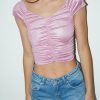 Top & T-Shirts Suite Benedict | Top Manica Corta Arricciato Rosa