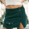 Gonne E Shorts Suite Benedict | Minigonna In Velluto A Coste Dk Green