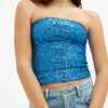 Top & T-Shirts Suite Benedict | Top A Fascia In Paillettes Azzurro