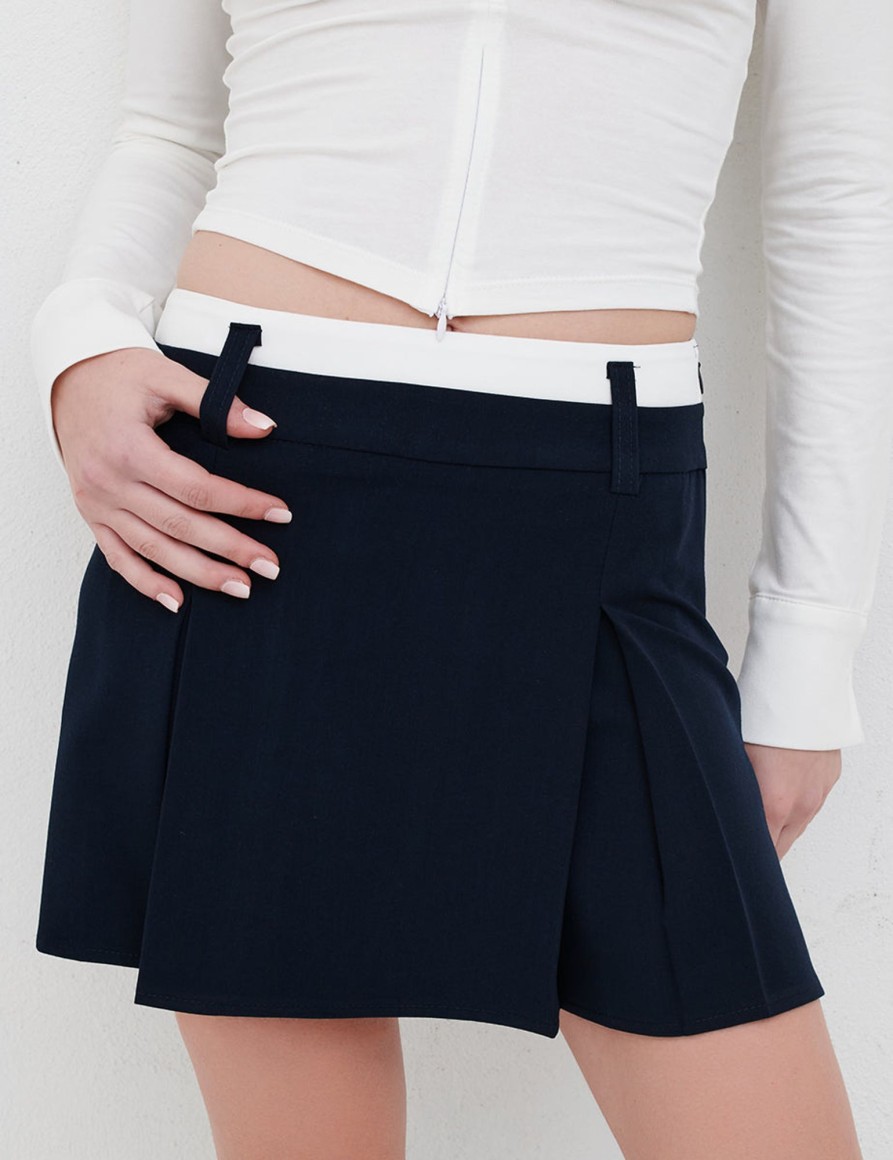 Gonne E Shorts Suite Benedict | Gonna Con Doppia Cinta A Contrasto Blu-Pa